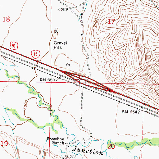 Topographic Map of Interchange 9, MT