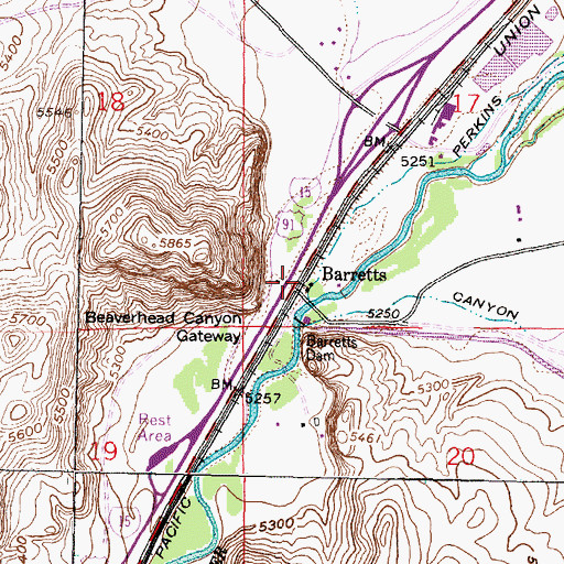 Topographic Map of Ryan Post Office (historical), MT