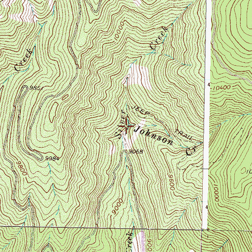 Topographic Map of Johnson Creek, CO