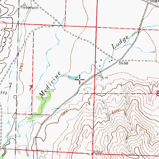 Topographic Map of Medicine Lodge Post Office (historical), MT