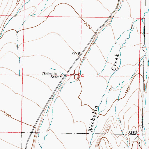 Topographic Map of Nicholia Post Office (historical), MT