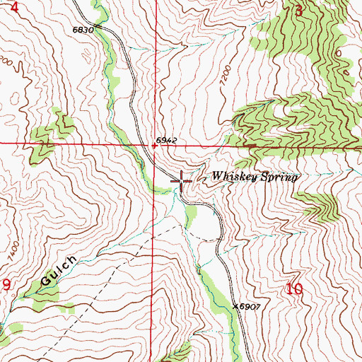 Topographic Map of Whiskey Spring (historical), MT
