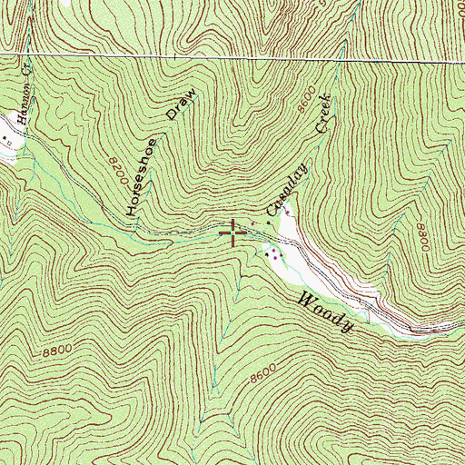 Topographic Map of Casaday Creek, CO
