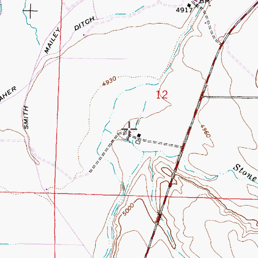 Topographic Map of Stones Precinct (historical), MT
