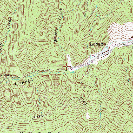 Topographic Map of Wilbur Creek, CO