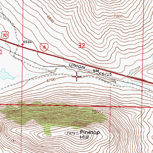 Topographic Map of Pine Butte Station (historical), MT