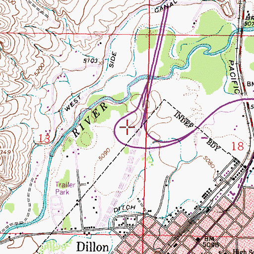 Topographic Map of Interchange 63, MT