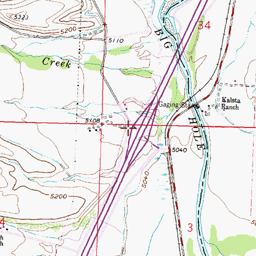 Topographic Map of Interchange 85, MT