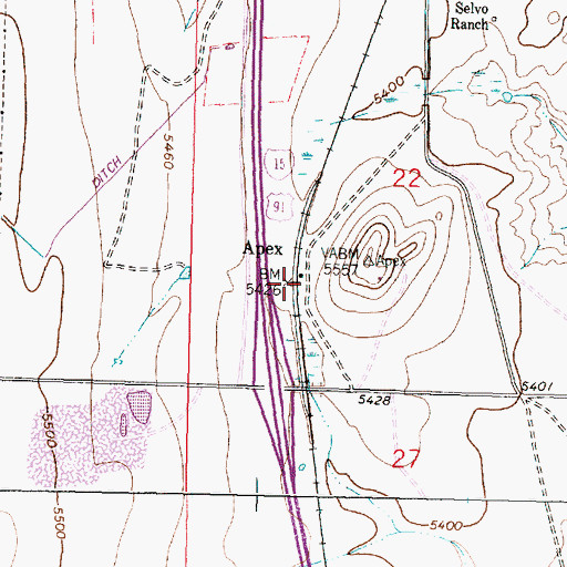 Topographic Map of Apex, MT