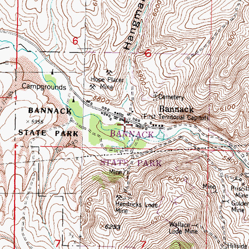Topographic Map of Bannack School (historical), MT