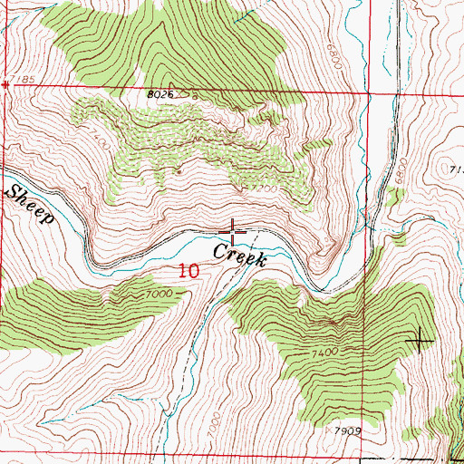 Topographic Map of Deadman Creek Station (historical), MT
