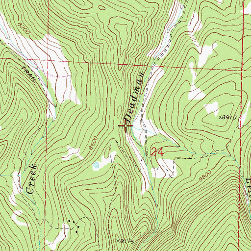 Topographic Map of Little Deadman Creek, CO