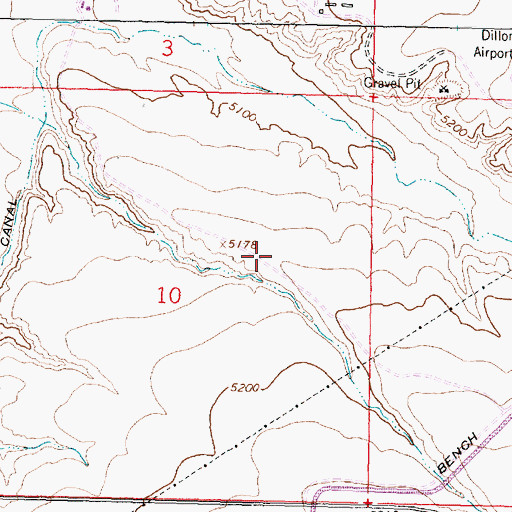 Topographic Map of East Bench (historical), MT