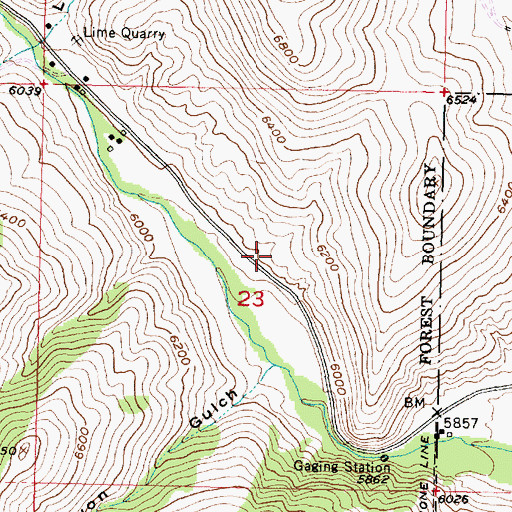 Topographic Map of Farlin (historical), MT