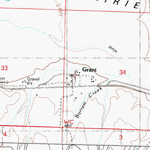 Topographic Map of Grant (historical), MT