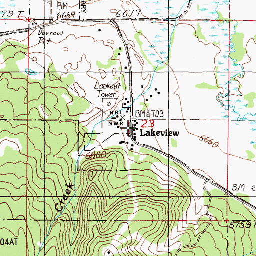Topographic Map of Lakeview School (historical), MT