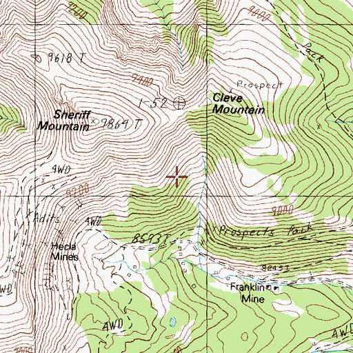 Topographic Map of Lion City (historical), MT