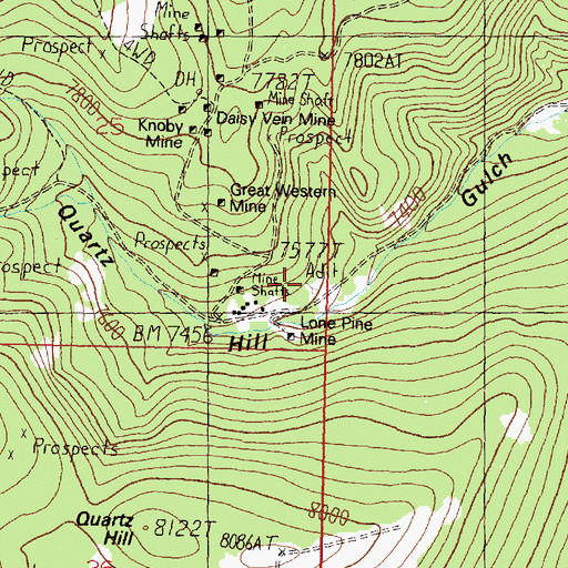 Topographic Map of Lone Pine (historical), MT