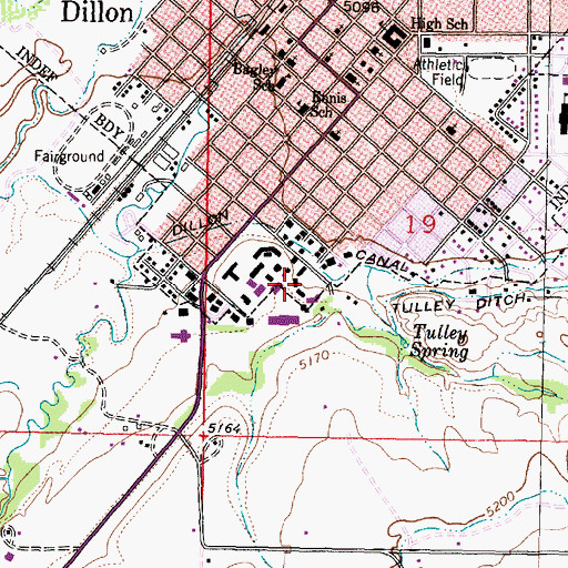 Topographic Map of Jordan Residence Hall, MT
