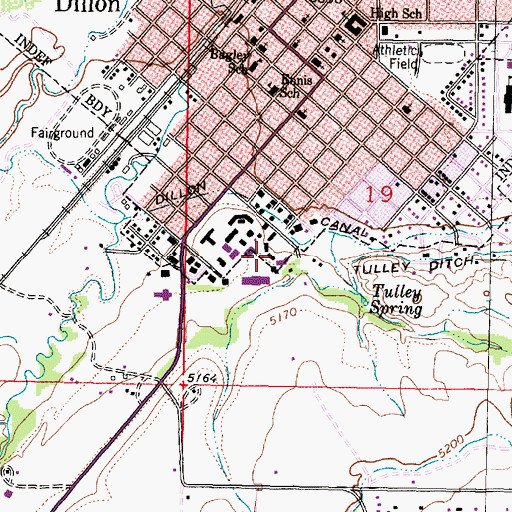 Topographic Map of Davis Residence Hall, MT