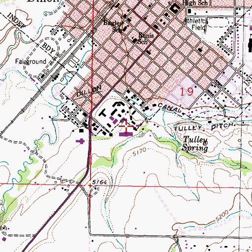 Topographic Map of Centennial Residence Hall, MT