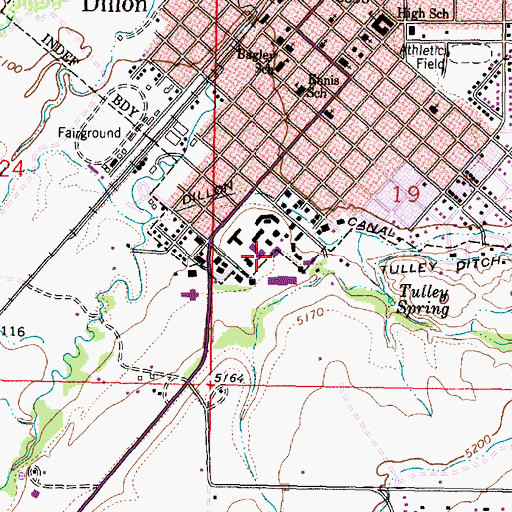 Topographic Map of James Short Administration Building, MT