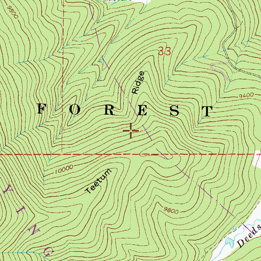 Topographic Map of Teetum Ridge, CO