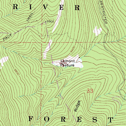 Topographic Map of Lamont Pasture, CO