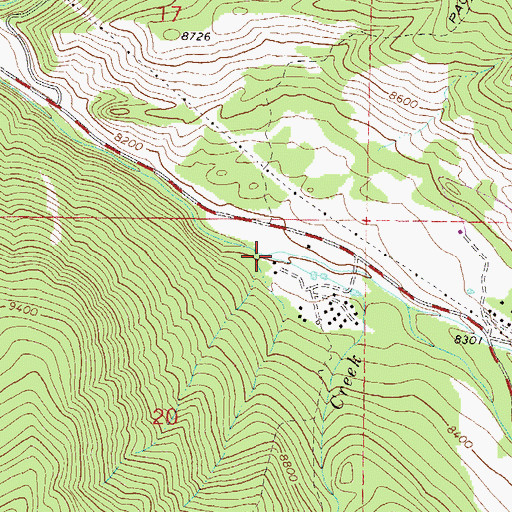 Topographic Map of Muckawanago Creek, CO