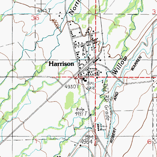 Topographic Map of Harrison School, MT
