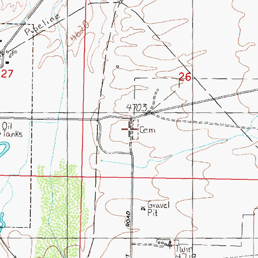 Topographic Map of Masonic Cemetery, MT