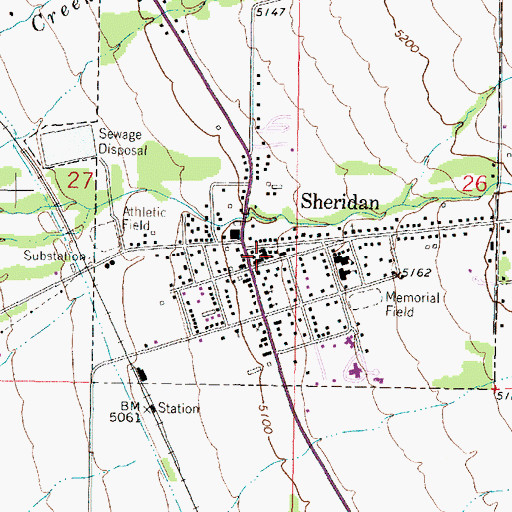 Topographic Map of Sheridan Volunteer Fire Department, MT