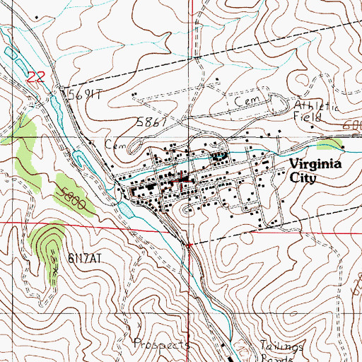 Topographic Map of Madison County Sheriff's Office, MT