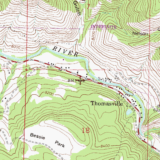 Topographic Map of Thomasville, CO