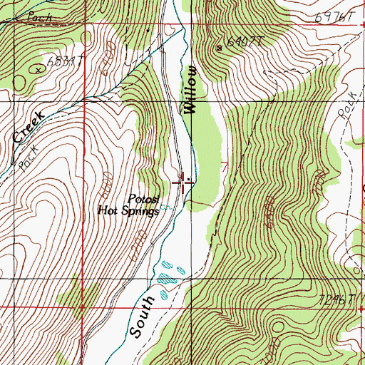 Topographic Map of Potosi Hot Springs, MT