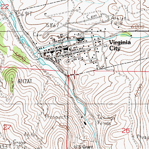 Topographic Map of Pine Grove (historical), MT