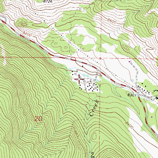 Topographic Map of Diamond J Ranch, CO
