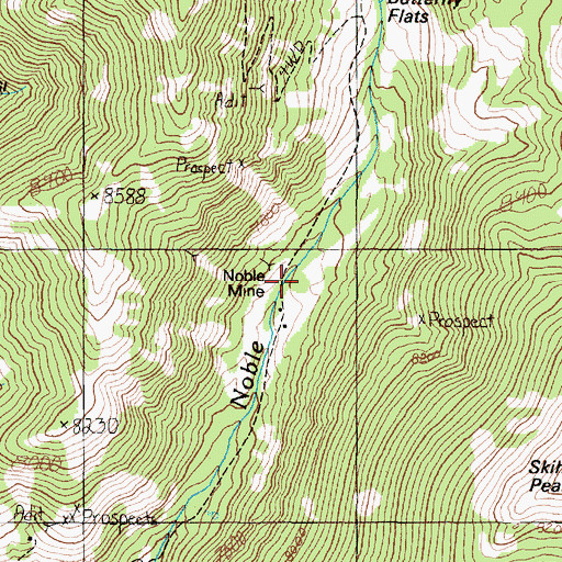 Topographic Map of Nobleville (historical), MT
