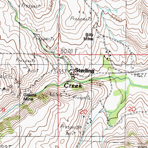 Topographic Map of Midasburg (historical), MT