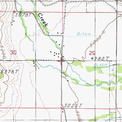 Topographic Map of Meadow Creek (historical), MT