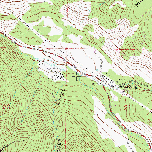Topographic Map of North Fork Fryingpan River, CO