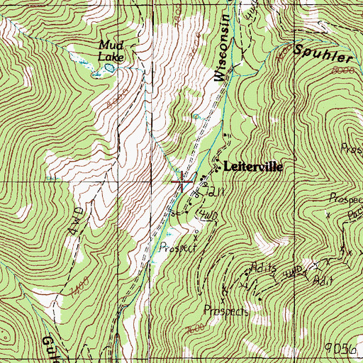 Topographic Map of Leiterville School (historical), MT