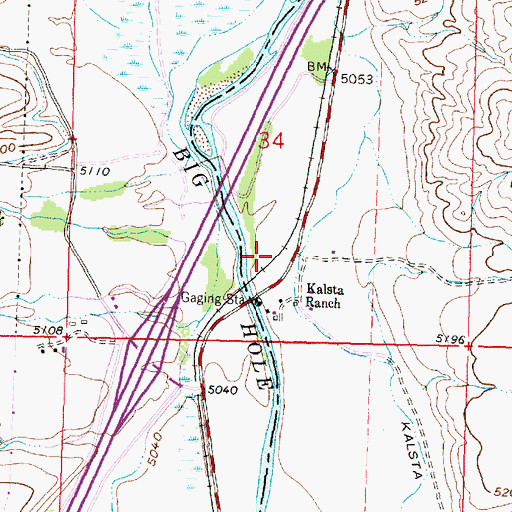 Topographic Map of Lavon (historical), MT