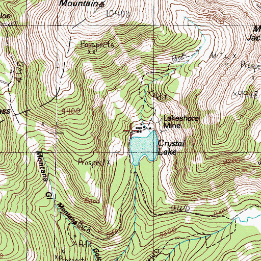 Topographic Map of Lakeshore (historical), MT