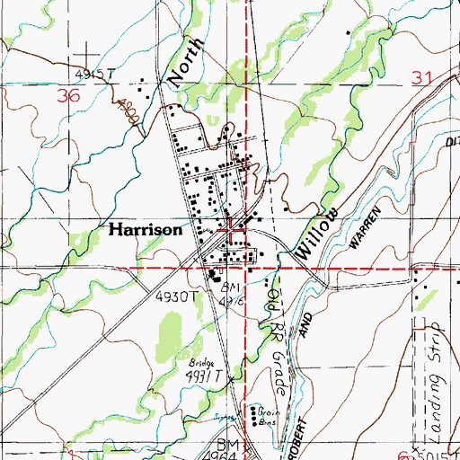 Topographic Map of Harrison, MT