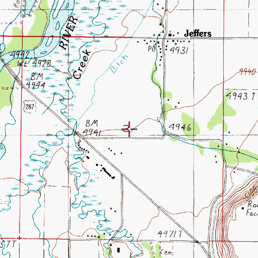 Topographic Map of Farrelton School (historical), MT