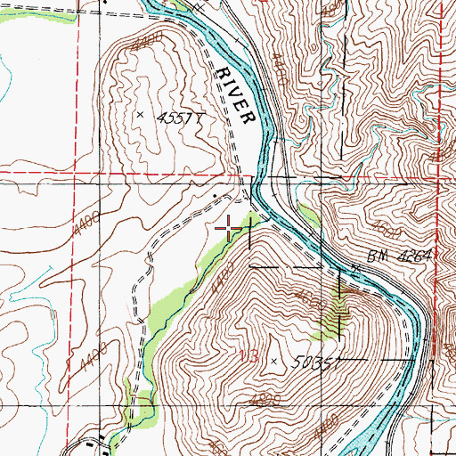 Topographic Map of Eau Clair (historical), MT