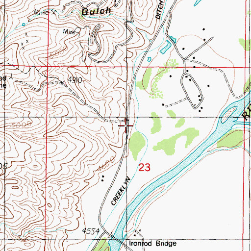 Topographic Map of Crawford Post Office (historical), MT