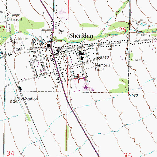 Topographic Map of Ruby Valley Hospital, MT