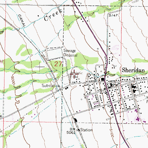 Topographic Map of Sheridan City Park, MT